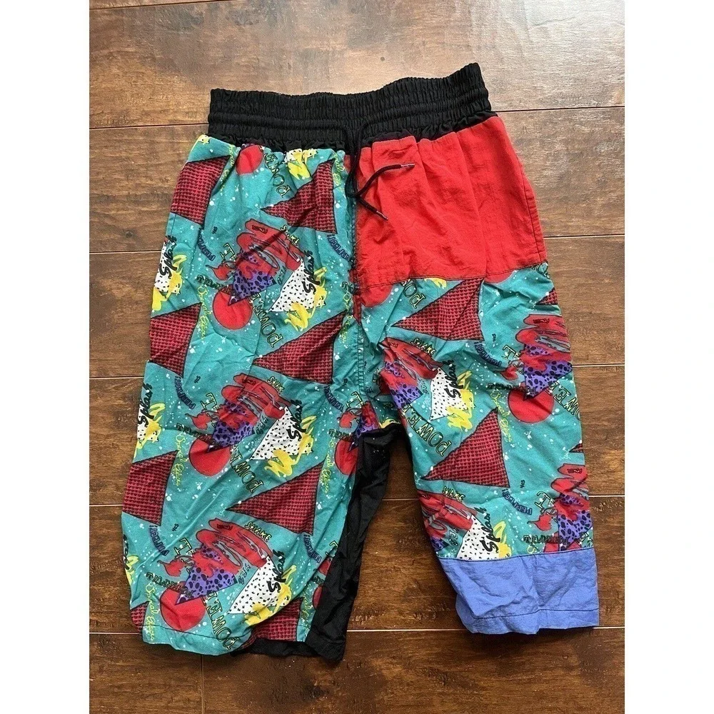 Y2K Vintage Colorful Kids Long Length Baggie Swin Trunks READ BELOW